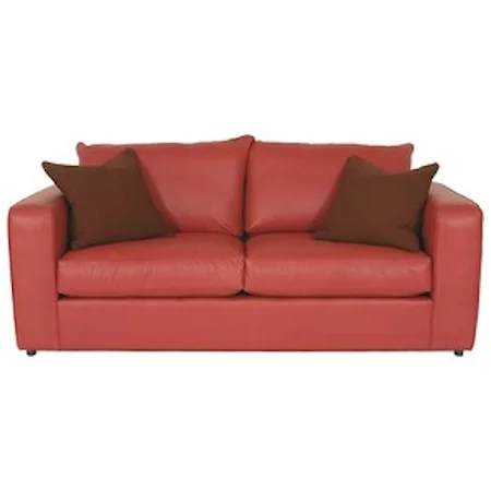 Contemporary 2 Seater Sofa with Track Arm, Loose Back Cushions and Welt Cords